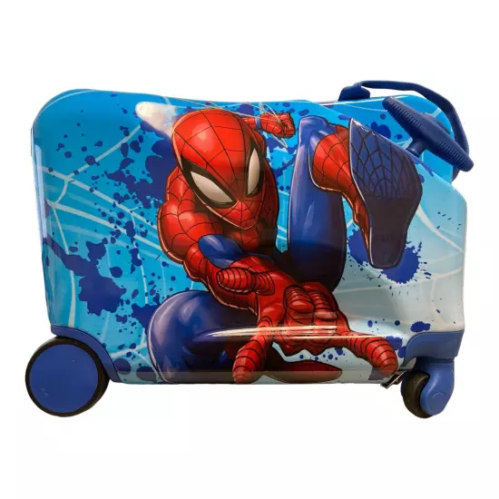 FUL Kids Spiderman Carry Pull or Ride-On Hardside Luggage