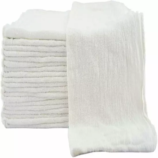 1000 New Industrial Shop Rags Towels Washed White Large 12x14 Towel B-Grade