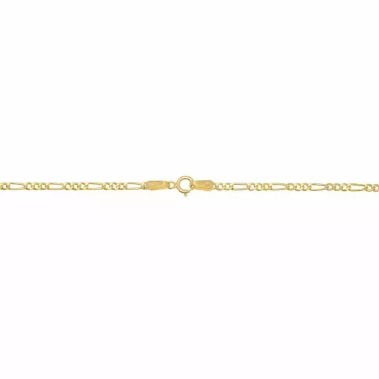 10k Yellow Gold 2mm-9.5mm Figaro Link Chain Necklace Bracelet 7"-30" Hollow