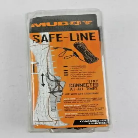 Muddy Safe Line Braided Nylon Rope Dual Prusik Knots 30 ft MSA500 Hunting NIP