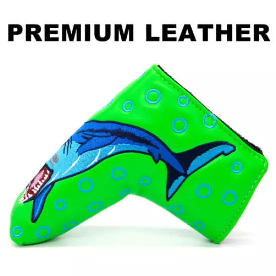 Protect Golf Club, Magnetic Shark Golf Blade Putter Head Cover Headcover Green