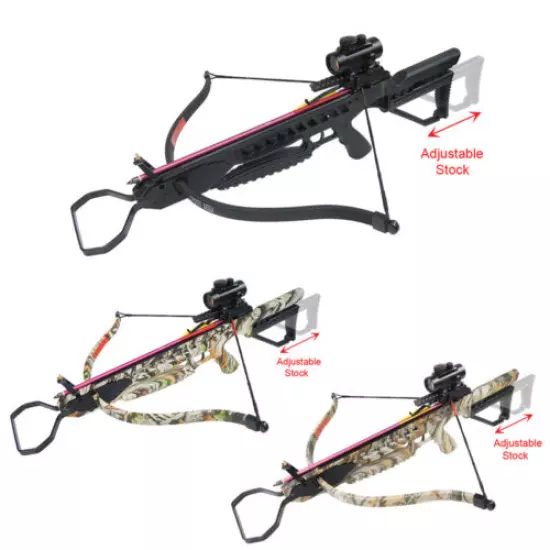 175 lb Black / Camouflage Crossbow Bow Package +4x32 Scope +14 Bolts +Quiver etc