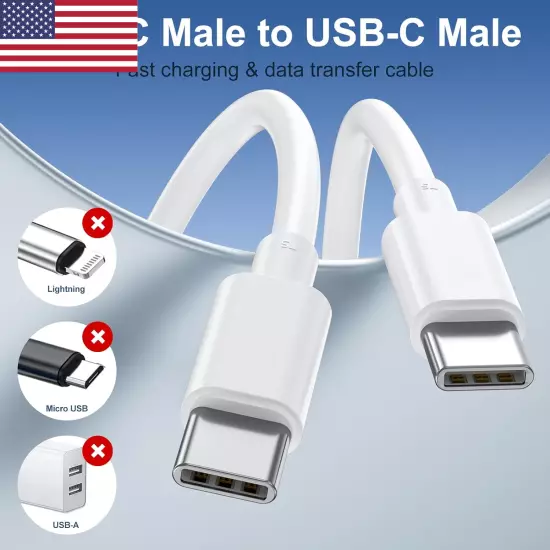 Short USB C to USB C Cable [4 Pack 1Ft] 60W Type C Fast Charging Cord Charger Sh