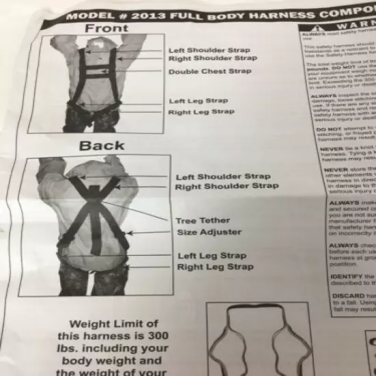 Harness Primal #2013 Full Body Harness Components