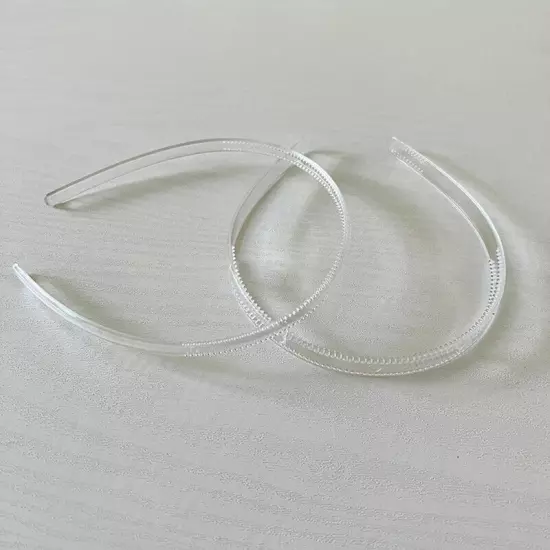 Clear Plastic Headbands With Teeth Plain Transparent Hairbands For DIY Women