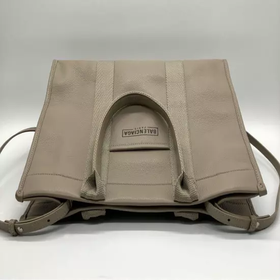 Balenciaga Logo Tote Shoulder Bag Beige Size H27xW35xD13cm with storage bag