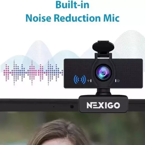 NexiGo N60 1080P Webcam with Microphone, Adjustable FOV, Zoom, Software Control