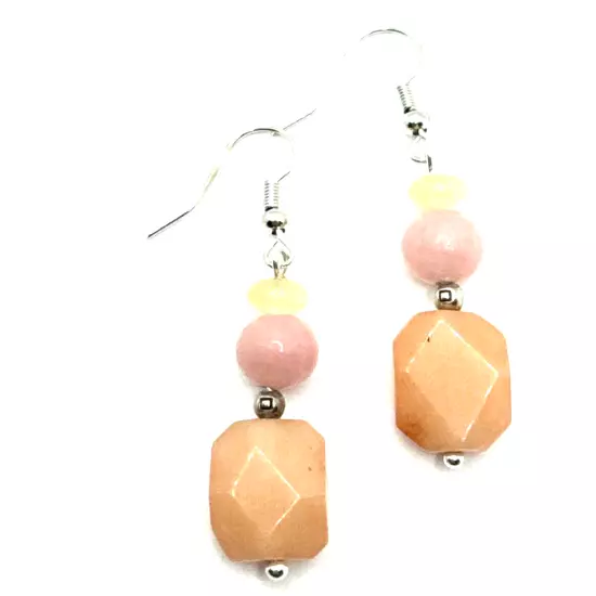 Brighton Paradise Garden Peach Pink Orange Stone Beads Custom Earrings