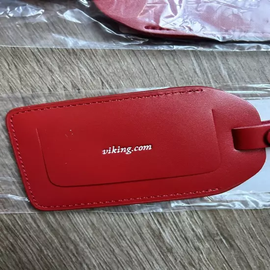 Viking Cruise Luggage Tags - Set of 2 - Red Leather - Brand New