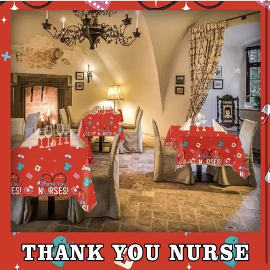 2 Thank You Nurse Appreciation Tablecloths Plus 2 Badge Holders.NIP