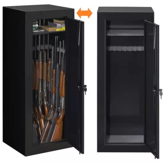 22 Gun Security Cabinet Safe Steel Foam Padded Bottom Holds Rifles Up to 53"Tall