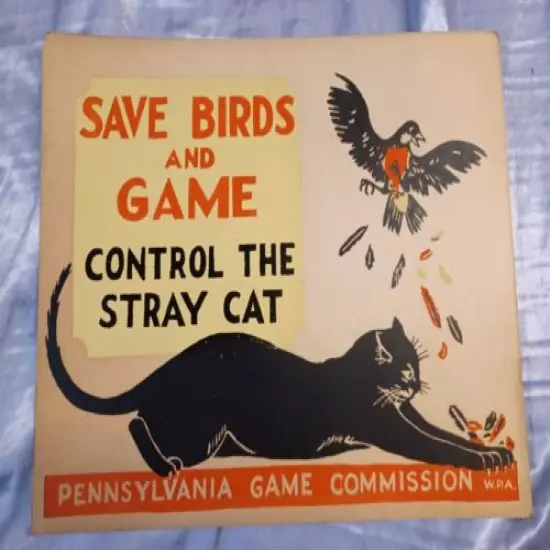 2- 1930s PA Game Commission Poster Protect Forest Joe Wulf Wolf 11x14 orig. (3)