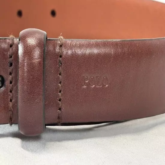 Polo Ralph Lauren Italian Leather Belt Sz 34 Men’s Caramel Brown 