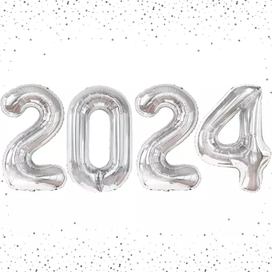 , Silver 2024 Balloons Graduation - Huge, 42 Inch | 2024 Silver Balloons | Gr...