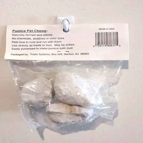 Pumice Pet Chews 30 piece pumice stones bird 10 bags - 3 stones per bag