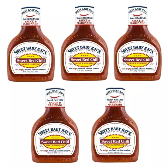 Sweet Baby Ray's Sweet Red Chili Sauce & Marinade 5 Pack – Size 16 oz Bottles