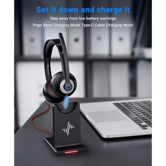 Wireless Headset AI Noise Cancelling Microphone Bluetooth Headset V5.2 Headphone