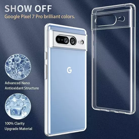 For Google Pixel 8 Pro 7 6 Pro Clear Case Crystal Slim Shockproof Soft TPU Cover