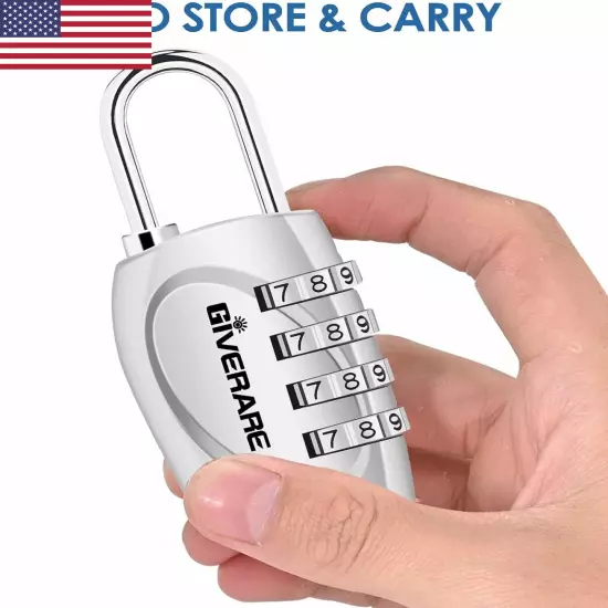 2 Pack Combination Lock, 4-Digit Padlock Keyless, Resettable Luggage L