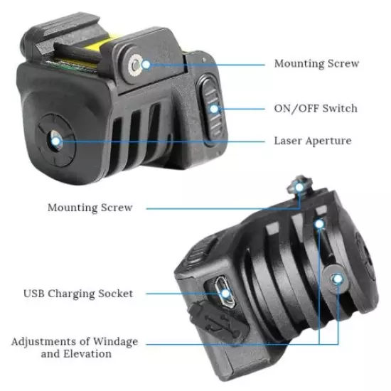 Green Rechargeable Laser Sight for Taurus Millennium G2, G2C, G2S, G3, G3C