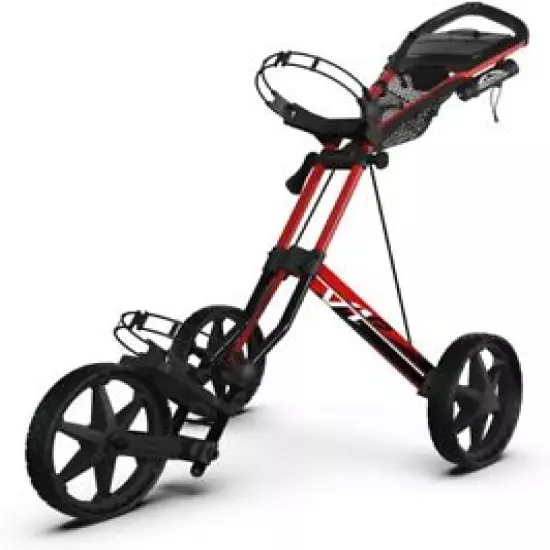 Sun Mountain Speed Cart V1R 3-Wheel Push Cart Fire Red / Black - MINT 9.5