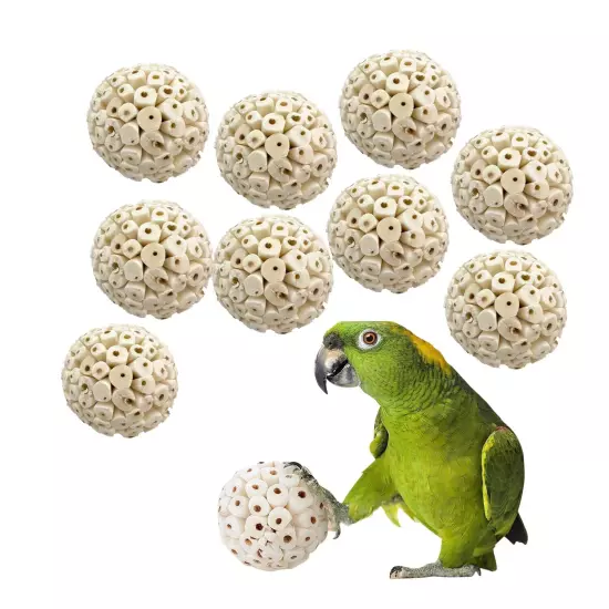 Natural Sola Wood Atta Ball Birds Foraging Toys for Cockatiels, Parrots, Budgies