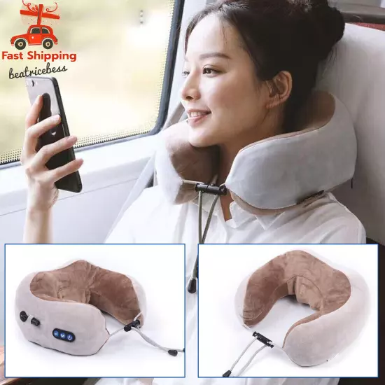 Electric Shiatsu Neck Pillow Massager U-shape Portable Massage Pillow 3 Modes