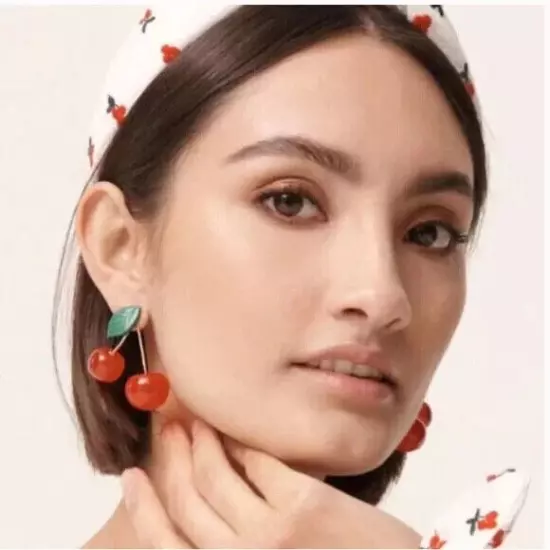 Lele Sadoughi Cherry Earrings in Red