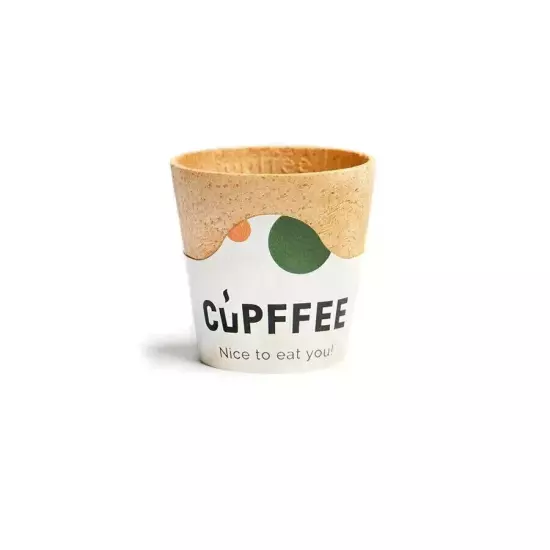 Cupffee EDIBLE CRISPY COFFEE CUPS hot and cold drinks, vegan, non-GMO -10x110 ml