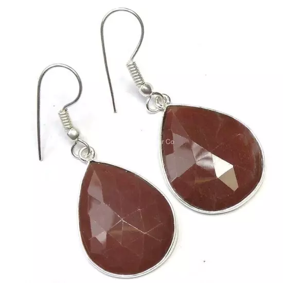 Daughters Day Deal Silver Plated Fancy Natural Aventurine Unique Drop Earrings