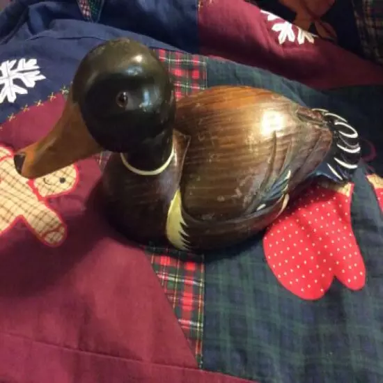 Vintage Hand Carved Wood Mallard Duck Decoy