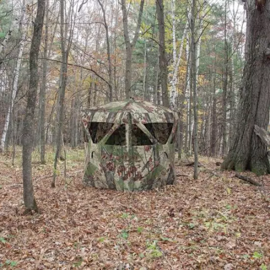 Bowhunting Blind Radar Pop Up Portable Blind Bloodtrail Backwoods Camo Deer Elk