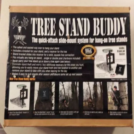 Tree Stand Buddy Bracket and Receiver Set. For Lock On Hunting Stand. New in Box