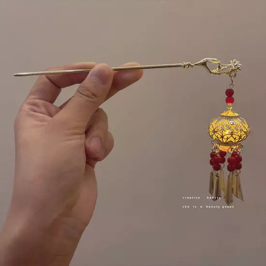 Chinese Style Luminous Antique Hairpin Hair Ornaments Lantern Tassel Hairpin ρ