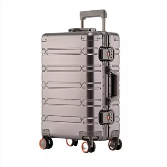 All Aluminum-magnesium Alloy Travel Suitcase Men's Business Rolling Luggage on