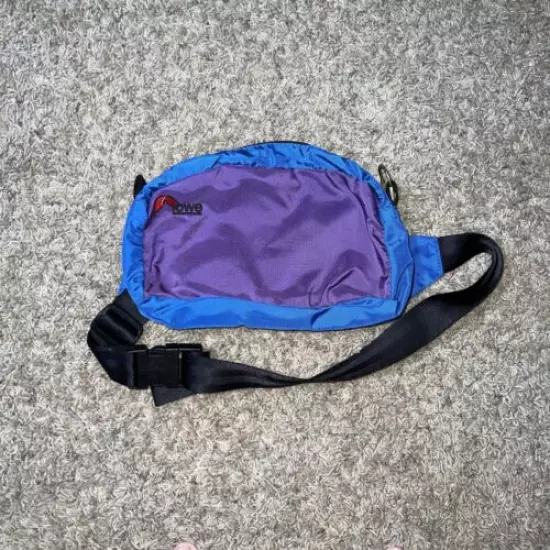 Vintage Lowe Alpine Fanny Pack Hiking Travel Waist Bag Blue Purple Accents