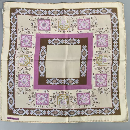 ERMENEGILDO ZEGNA Purple Taupe Paisley Silk Pocket Square