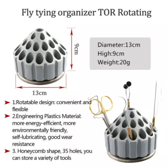 Unifishing Fly Tying Tool Organizer/Station/Bar Tool Post Caddy Rotating DIY
