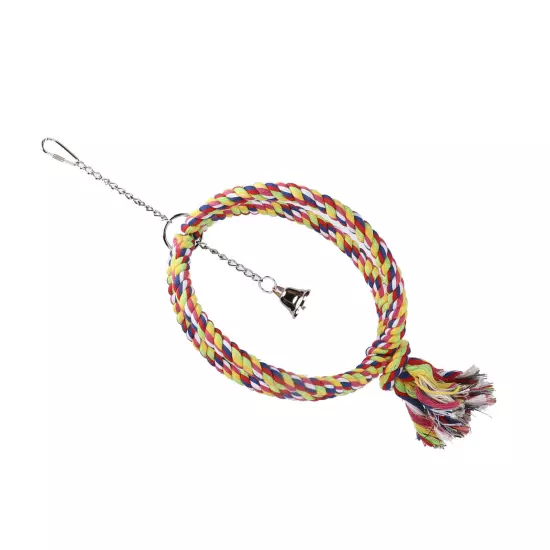 Parakeet Bird Ring Toy Cotton Rope Stainless Steel Wire Circle Ring For Pet AD5