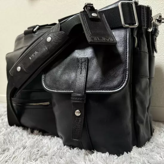 Top Quality Line Tumi Business Bag All Leather 2Way A4 Storage Capacity