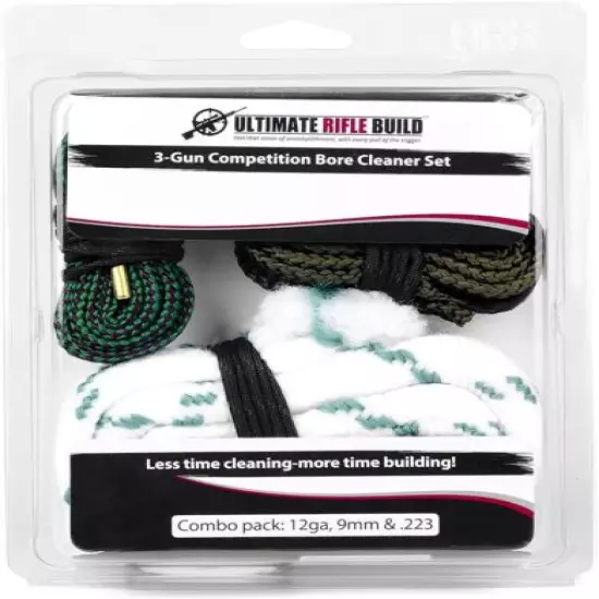 Ultimate Rifle Build 3-Gun Competition Bore Cleaner Set 12ga 9mm .223 NEW