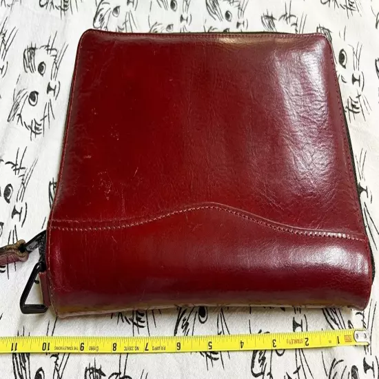 Large Leather Passport & Document Travel Wallet RED By Scully