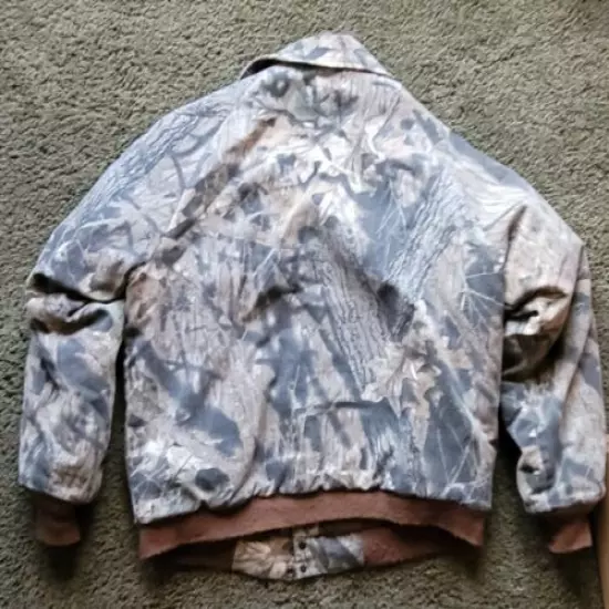 Vtg Mossy Oak Reversible Shadow Grass Break Up Camo Hunt Jacket Mens Size Medium