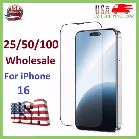 Wholesale Bulk Lot Tempered Glass Screen Protector For iPhone 12 13 14 15 16 Pro