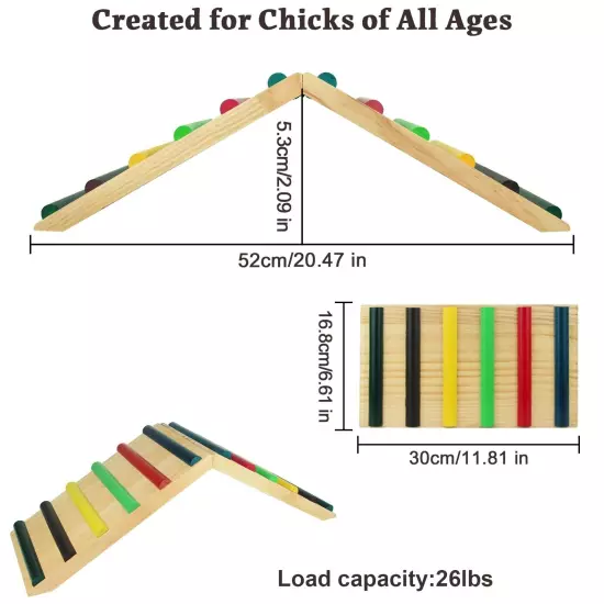 Rainbow Chicken Perch and Ramp Trainer, Baby Chick Toys for Coop and brooder,...