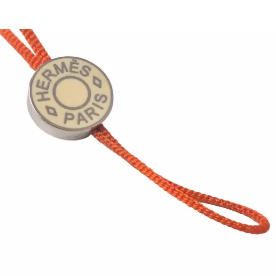 Hermes Authentic Strap Serie Mobile Strap Cord String orange length 9cm women's