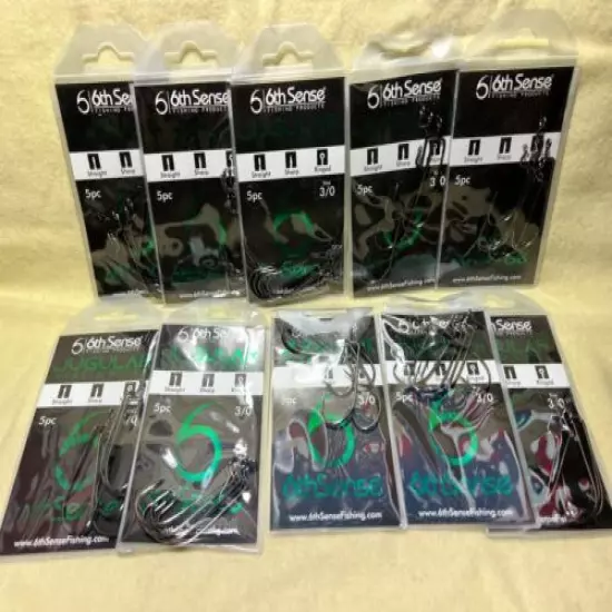 6th Sense Fishing Jugular Hybrid Hooks- Worm Hooks- Bass - Lot Of 10- 50 Total