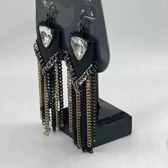 Minicci Black Gold Retro 80's Vibe Dangle Earrings $16ea / 3 for $25