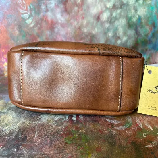 PATRICIA NASH "Remini" Leather Cosmetic Case/Wristlet in Riot Rust, Style A25618