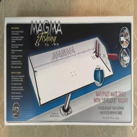 MAGMA 31" Bait & Filet Table with LeveLock Mount New Open Box Complete W/ Mount